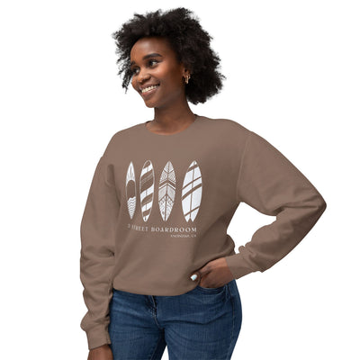 D Street Surfboard - Unisex Lightweight Crewneck Sweatshirt - Multiple Colors