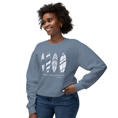 D Street Surfboard - Unisex Lightweight Crewneck Sweatshirt - Multiple Colors