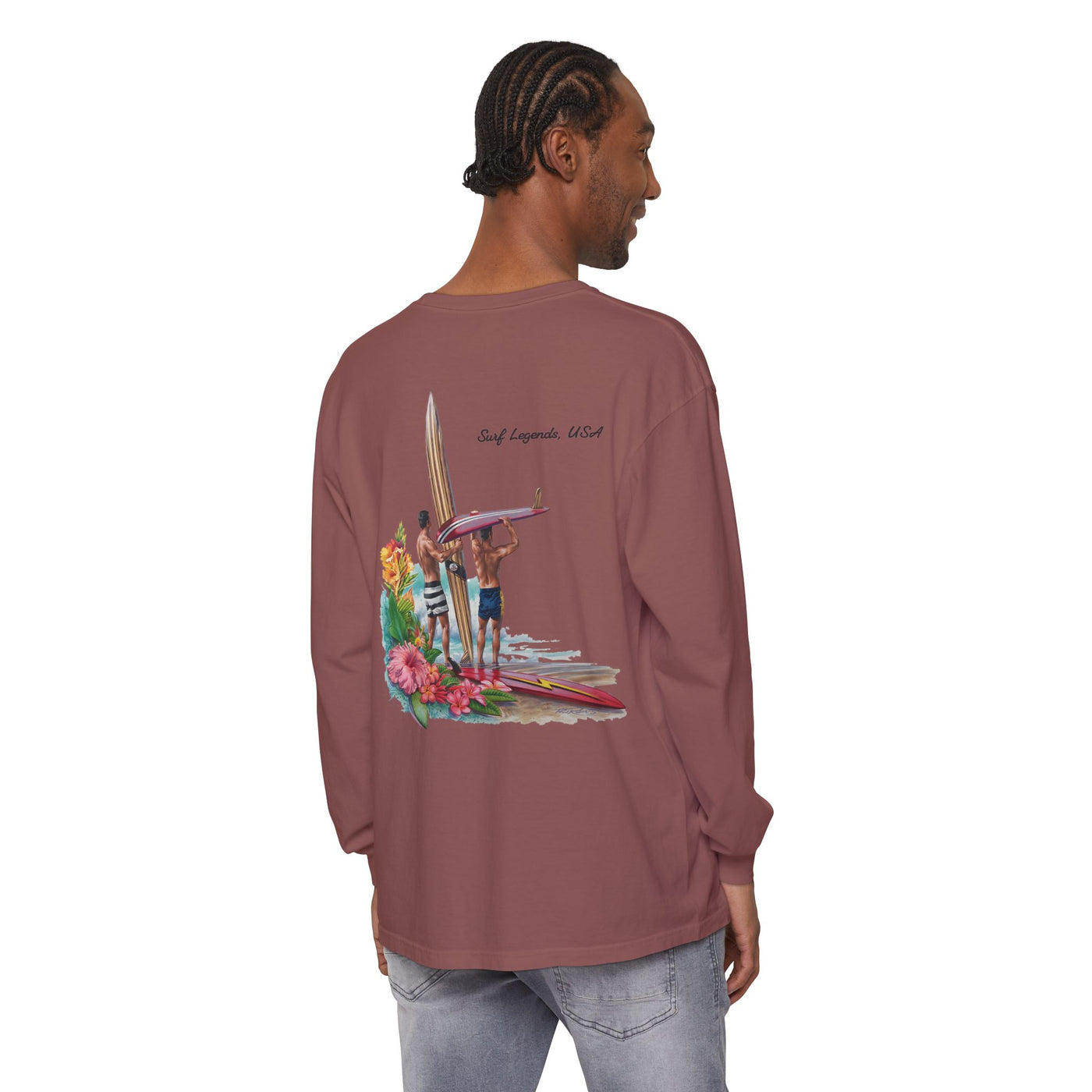 D Street Surf Legends - Unisex Garment-dyed Long Sleeve T-Shirt - Multiple Colors
