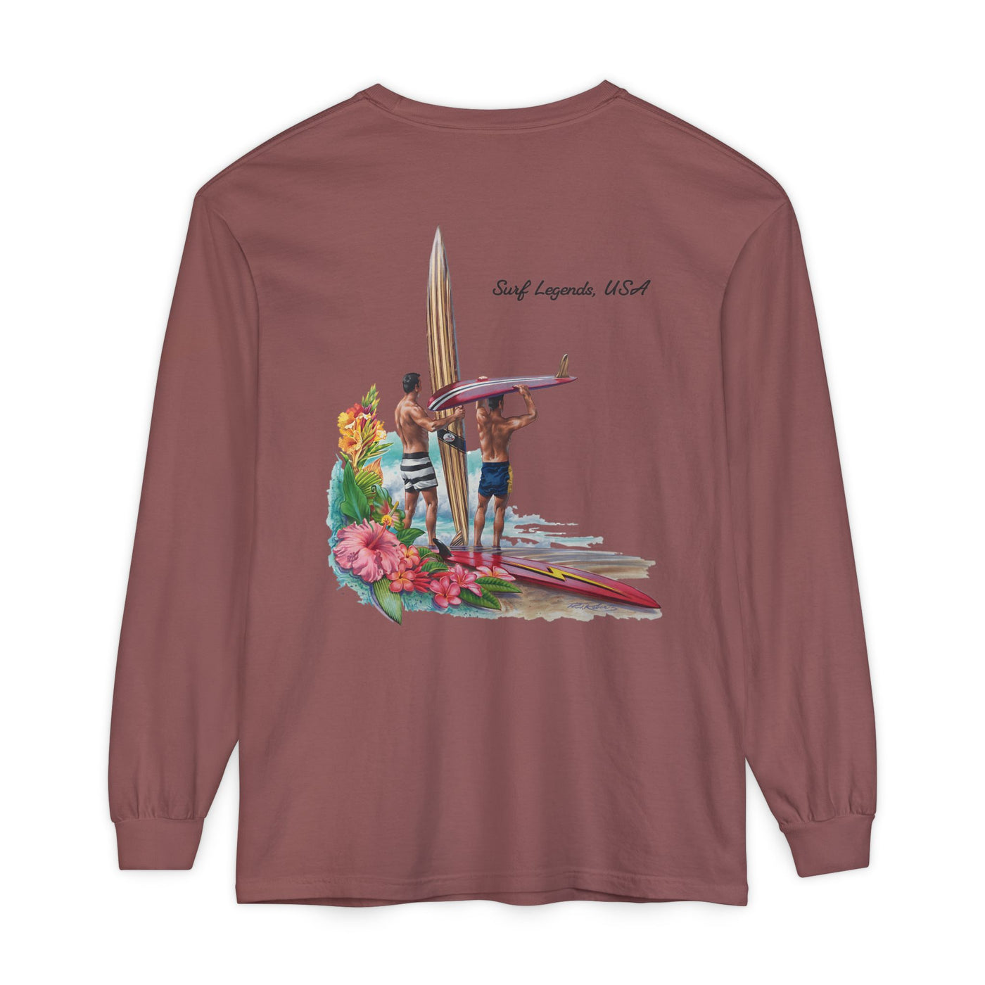 D Street Surf Legends - Unisex Garment-dyed Long Sleeve T-Shirt - Multiple Colors