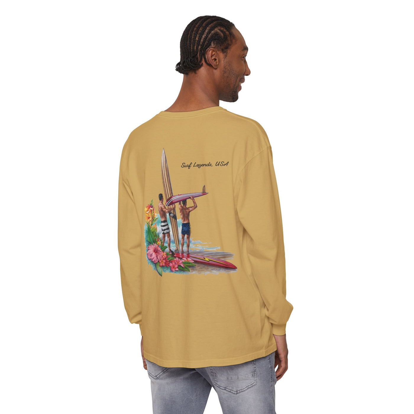 D Street Surf Legends - Unisex Garment-dyed Long Sleeve T-Shirt - Multiple Colors