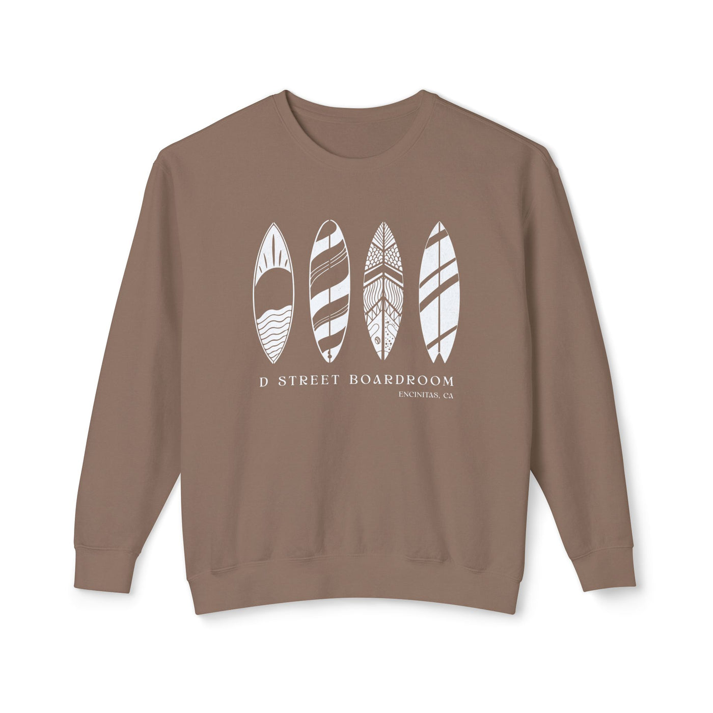 D Street Surfboard - Unisex Lightweight Crewneck Sweatshirt - Multiple Colors