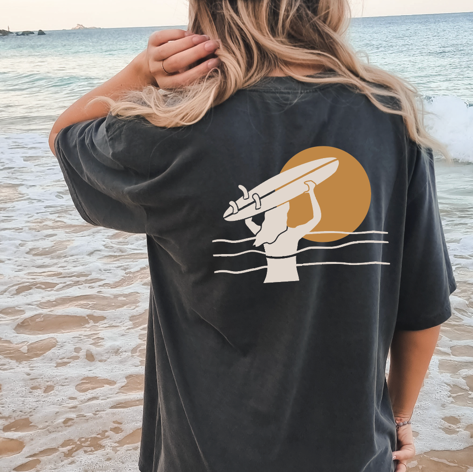All Swell Surf - Let's Go Surfing Adult Tee: Pepper / L / 100% Cotton