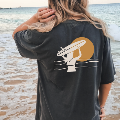 All Swell Surf - Let's Go Surfing Adult Tee: Pepper / L / 100% Cotton