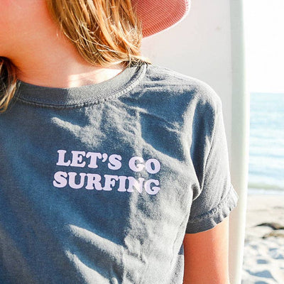 All Swell Surf - Let's Go Surfing Kids Tee: Pepper / 100% Cotton