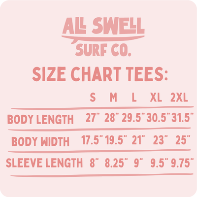 All Swell Surf - Let's Go Surfing Adult Tee: Pepper / L / 100% Cotton