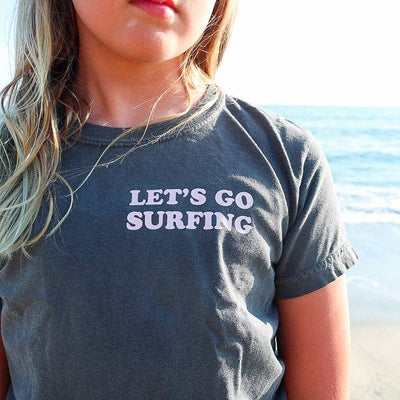All Swell Surf - Let's Go Surfing Kids Tee: Pepper / 100% Cotton