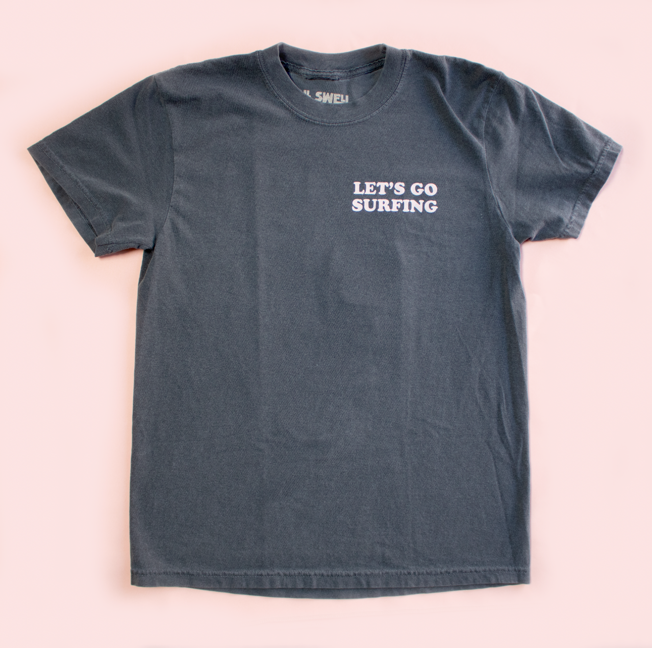 All Swell Surf - Let's Go Surfing Adult Tee: Pepper / L / 100% Cotton