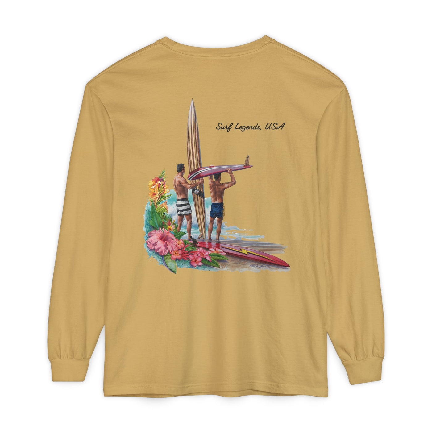 D Street Surf Legends - Unisex Garment-dyed Long Sleeve T-Shirt - Multiple Colors