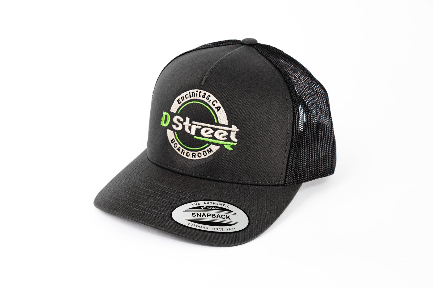 D Street 5 Panel Trucker Cap - Blue & Grey