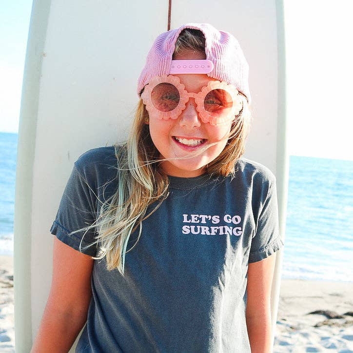 All Swell Surf - Let's Go Surfing Kids Tee: Pepper / 100% Cotton