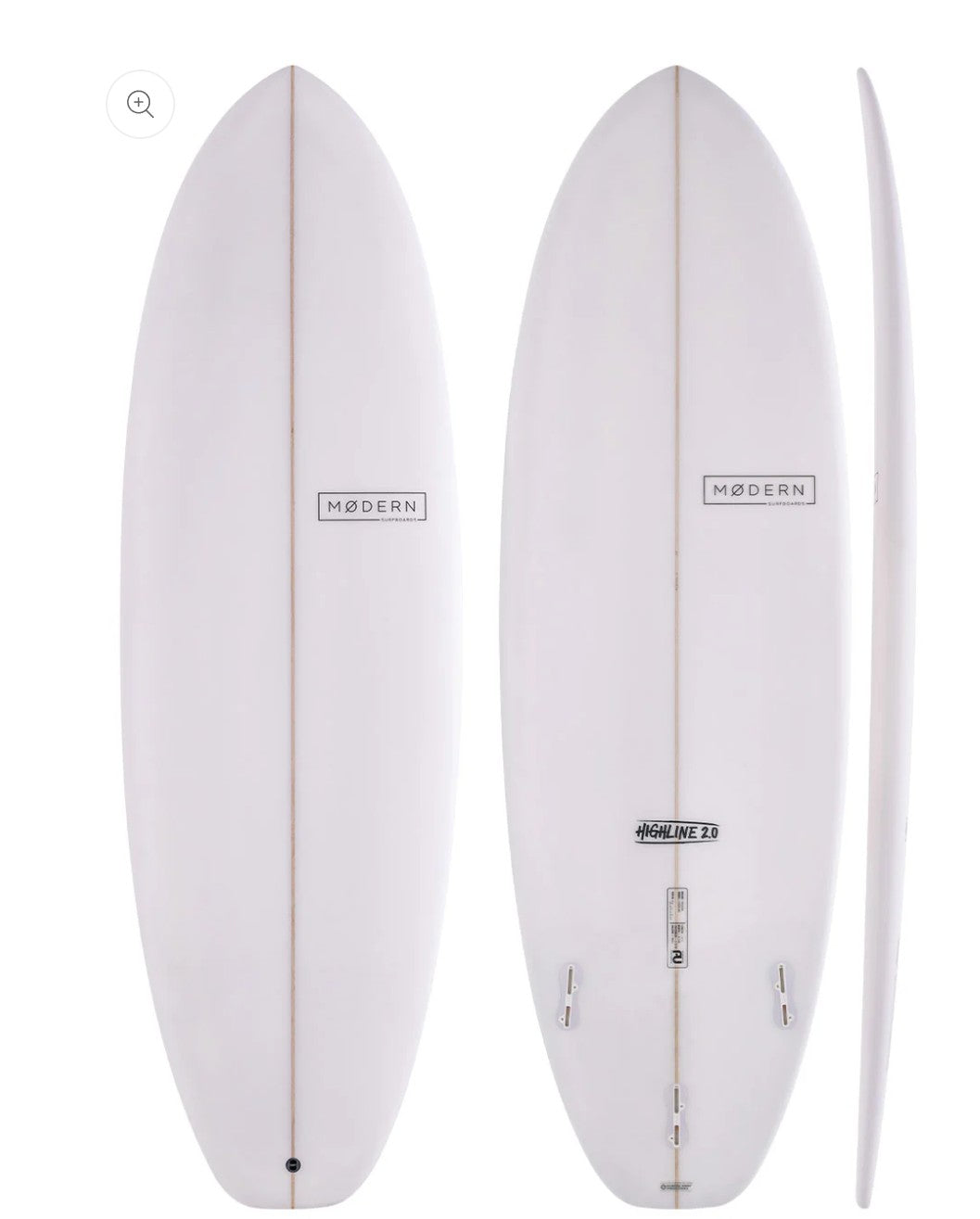 Modern "Highline 2.0" 6.9 x 22.9 x 3.6 / 56L / PU / Fins Included
